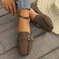 thumbnail image 6 of Coffee Ladies Everyday Loafers Breathable Upper Square Toe Design Closed Toe Flat Soft Sole Perfect For Casual Wear, 6 of 8