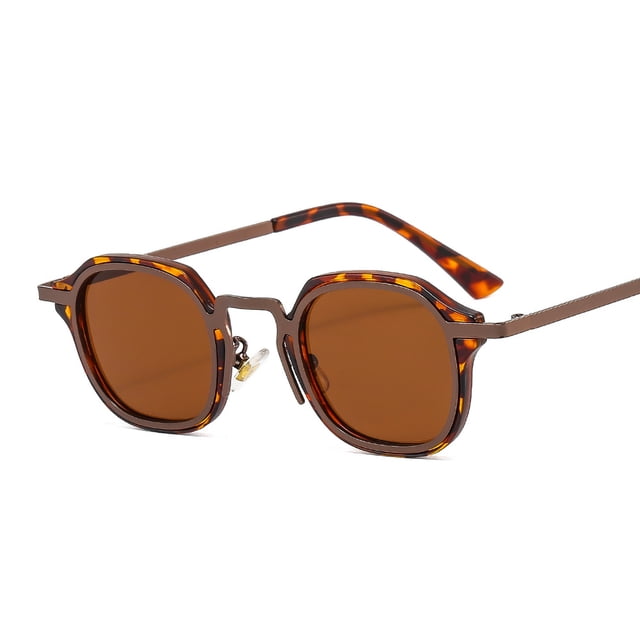 Gafas de sol artísticas frescas con caja de metal y pc, mixtas, para hombres y mujeres, gafas de sol estilo punk