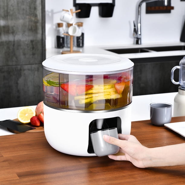 Dispensador de bebidas, fresco, de giratorio con grifo, , botella de agua para bebidas de té, jarra de para suministros Blanco Macarena Dispensador de bebidas