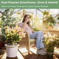 thumbnail image 6 of ALAULM 8x14 ft Outdoor Polycarbonate Greenhouse with Aluminium Frame, Walk-in Greenhouse with Drainage Channel, 2 Adjustable Roof Vents, Lockable Double Doors for Garden Backyard Patio Lawn, 6 of 8