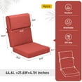 thumbnail image 3 of Aoodor Coussins de Chaise d'Extérieur 4 Pcs 45 x 22 x 4 Pouces Coussin de Siège pour Mobilier de Patio - Rouge, 3 of 8