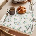 thumbnail image 3 of Daisy Placemats Set of 8 Spring Flowers Eucalyptus Leaves Botanical Beige Place Mats Indoor Wipeable Table Mats Washable Cloth Dining Table Placemats for Kitchen Holiday Party Home Decor 13x19 Inch, 3 of 9