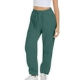 thumbnail image 5 of Dezsed Women's Sweatpants Casual Drawstring Sweat Pants Workout Athletic Joggers Pants Baggy Lounge Bottoms with Pockets Green M, 5 of 7