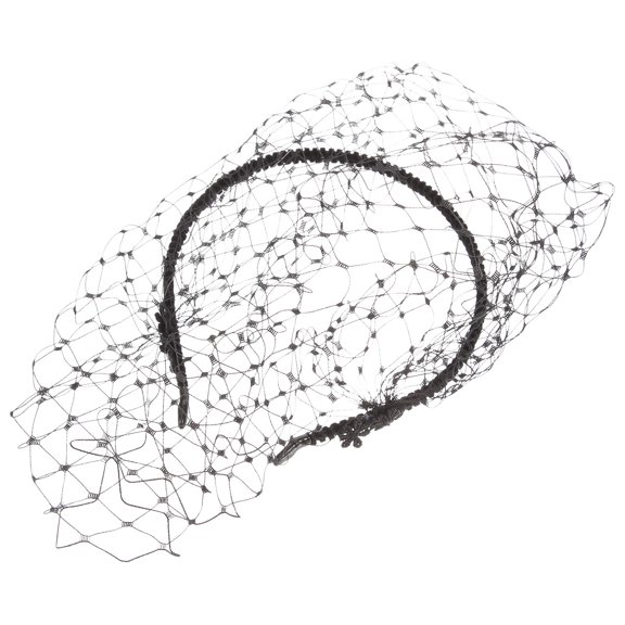 SEWOART Vintage Veil Hair Hoop Black Mesh Headdress Lightweight Comfortable for Elegant Decoration