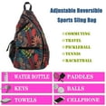 thumbnail image 6 of Pickleball Bag Sling Bag Pickleball Backpack Sports for Women and Men Adjustable Tennis Bag for Pickleball Paddle with Fence Hook,Water Bottle Holder(Leaves), 6 of 7
