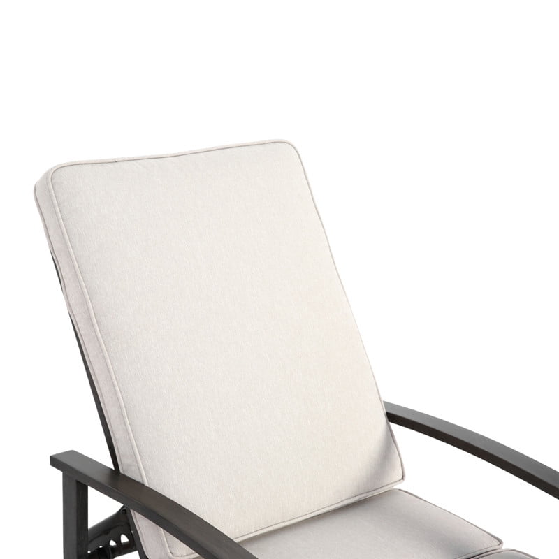 Howcool 1-Piece Outdoor Chaise Lounge with Adjustable Backrest, Patio Aluminium Lounge Chair with Cushion