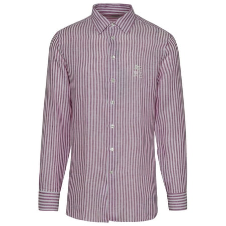 

ETRO Camicia Roma In Lino Rigata Rosa