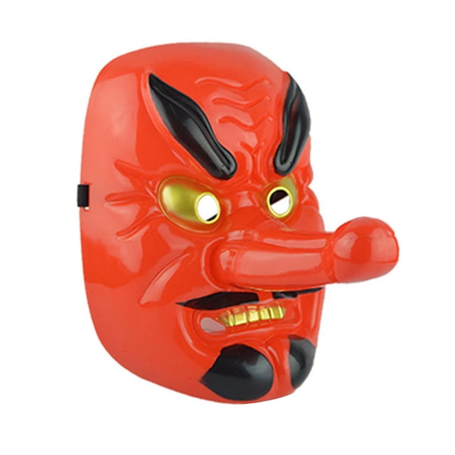 Accesorio de disfraces de novedad portátil de máscara tengut japonesa para disfraces de carnaval