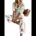 thumbnail image 3 of Conjunto de 2 Piezas para Mujer, Blusa de Corta con Estampado Floral y Pantalones Anchos, Estilo Bohemio para Vacaciones. Multicolor M, 3 of 8