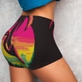 thumbnail image 3 of Picia Flamingo And Palm Trees At Sunset Printed Workout Shorts for Women Seamless Scrunch Butt Lifting High Waisted Yoga Gym Booty Running Moisture-wicking Short Pants-X-Large, 3 of 9