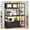 Black, variant on Bakers Rack with Power Outlet and LED Light, 45.3 Inch Farmhouse Coffee Bar Cabinet, Kitchen Microwave Stand with Storage, Glass Cabinet, Goblet Holder and 8 (White)