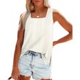 thumbnail image 5 of AherBiu Summer Tank Tops for Women Square Neck Eyelet Hole Side Slit Stretch Comfy Camisole Boho Shirts, 5 of 9