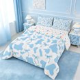 thumbnail image 2 of meiyoeat Blue Ribbon Bow Full Size Comforter Sets,Cute Cow Print Bedding Comforter Set For Girl,Reversible,3 Pieces,1 Comforter and 2 Pillowcases, 2 of 7
