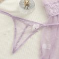thumbnail image 5 of JSGEK Women Halter Neck Lace Chemise Dress Cutout Detail Flowy Silhouette Nightwear Lingerie Set Purple L, 5 of 9