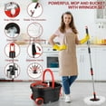 thumbnail image 4 of Spin Mop and Bucket with Wringer Set – 360° Floor Cleaning System with Stainless Steel Bucket on Wheels, 3 Microfiber Replacement Heads, 4 of 8