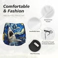 thumbnail image 6 of Lsque Vintage Starry Sky Shark Printed Women's Running Shorts with Liner Pockets,Elastic Quick Dry Workout Athletic Gym Yoga Shorts,Womens High Waist Shorts-, 6 of 9