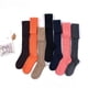 thumbnail image 2 of EeaseMX 1 par de calcetines de lana cálidos por encima de la rodilla para mujer, de otoño e invierno, estilo retro, de algodón (café)., 2 of 7