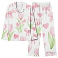 thumbnail image 1 of TIMIFIS Ensembles de Pyjama pour Femmes 2 Pcs - Pyjamas de la Saint-Valentin pour Femmes - Ensembles de Pyjamas pour Dames Chemise à Manches Longues Boutonnée et Pantalon Ensembles de Détente, 1 of 4