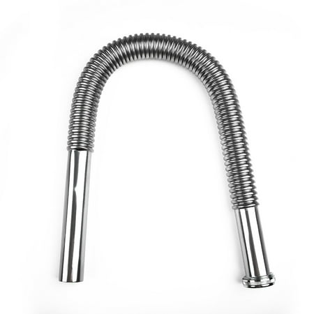 

Fancy Flexible Sink Drain Pipe Expandable Tubular Drain Tubing Pipe Adjustable Stainless Steel Trap for Kitchen Sink Drain & Garbage Disposal Silver