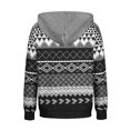 thumbnail image 5 of Women's Zip Up Hooded Jacket V Neck Fashion Printed Casual Hooded Zip Up Jacket with Pockets Loose Casual Fall Fashion Sweatshirt Outerwear, 5 of 7