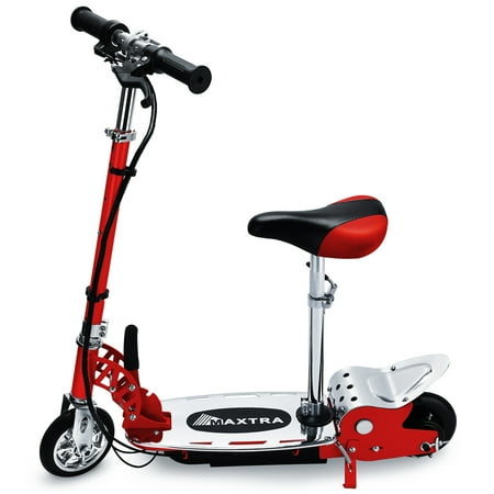 Ride Scooter Bike - Maxtra ASTM Approved E120 177lbs Max Weight Capacity Electric Scooter Motorized Bike Rechargeable Battery Red
