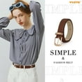 thumbnail image 6 of WHIPPY Womens Leather Belts for Jeans Brown Casual Ladies Dresses Belt with Gold Buckle, 6 of 9
