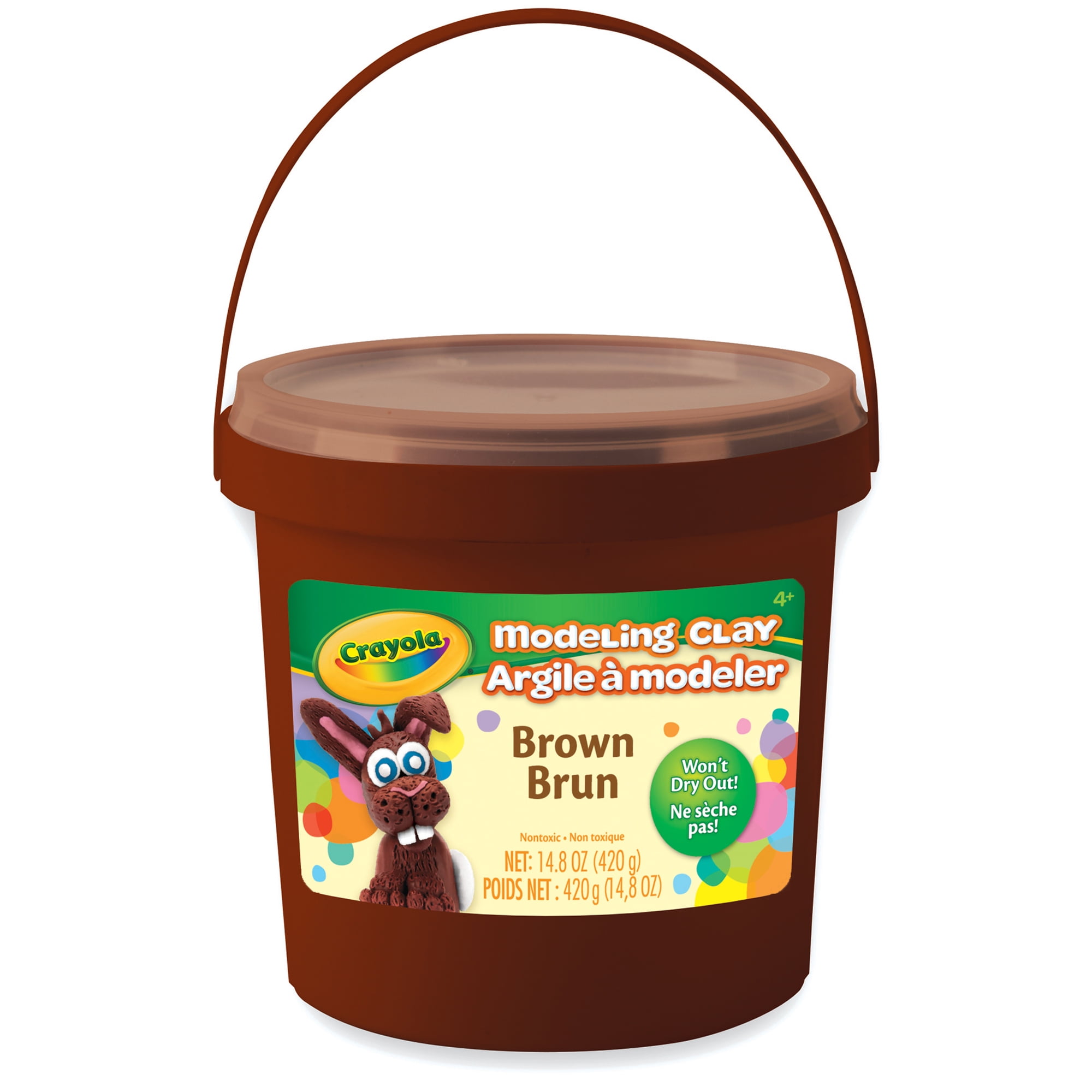 Crayola Modeling Clay 1 Lb Bucket, Brown, Set Of 4 Buckets