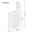 thumbnail image 2 of EKO Bote de Basura automático para baño con Tapa, Bote de Basura Delgado sin Contacto de 2.6 galones, Bote de Basura Impermeable con Sensor de Movimiento para baño, Oficina, Cocina, Blanco, 2 of 5