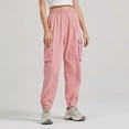 thumbnail image 2 of WILLBEST Pantalones Casuales para Mujer, Uso Diario, Color Sólido, 4 Bolsillos, Cintura Elástica, Pantalones Largos, Diseño Cargo para Mayor Comodidad y Estilo. Chica, 2 of 9