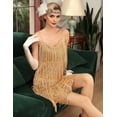 thumbnail image 6 of PrettyGuide Women's 1920s Flapper Dress V Neck Slip Fringed Sequin 20s Great Gatsby Party Mini Dress, 6 of 7