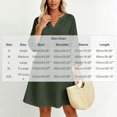 thumbnail image 3 of LEKWK Womens Linen Dress Long Sleeve V Neck Flowy Midi Dresses Lightweight Loose Fit Casual Beach Vacation Fall Outfits Army Green L, 3 of 8