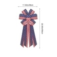 thumbnail image 3 of Patriotic Fabric Bow for Independence Day, Star Spangled Banner Striped Decor for Wreath Wardrobe, Red White Blue Polyester Ornament, 3 of 6
