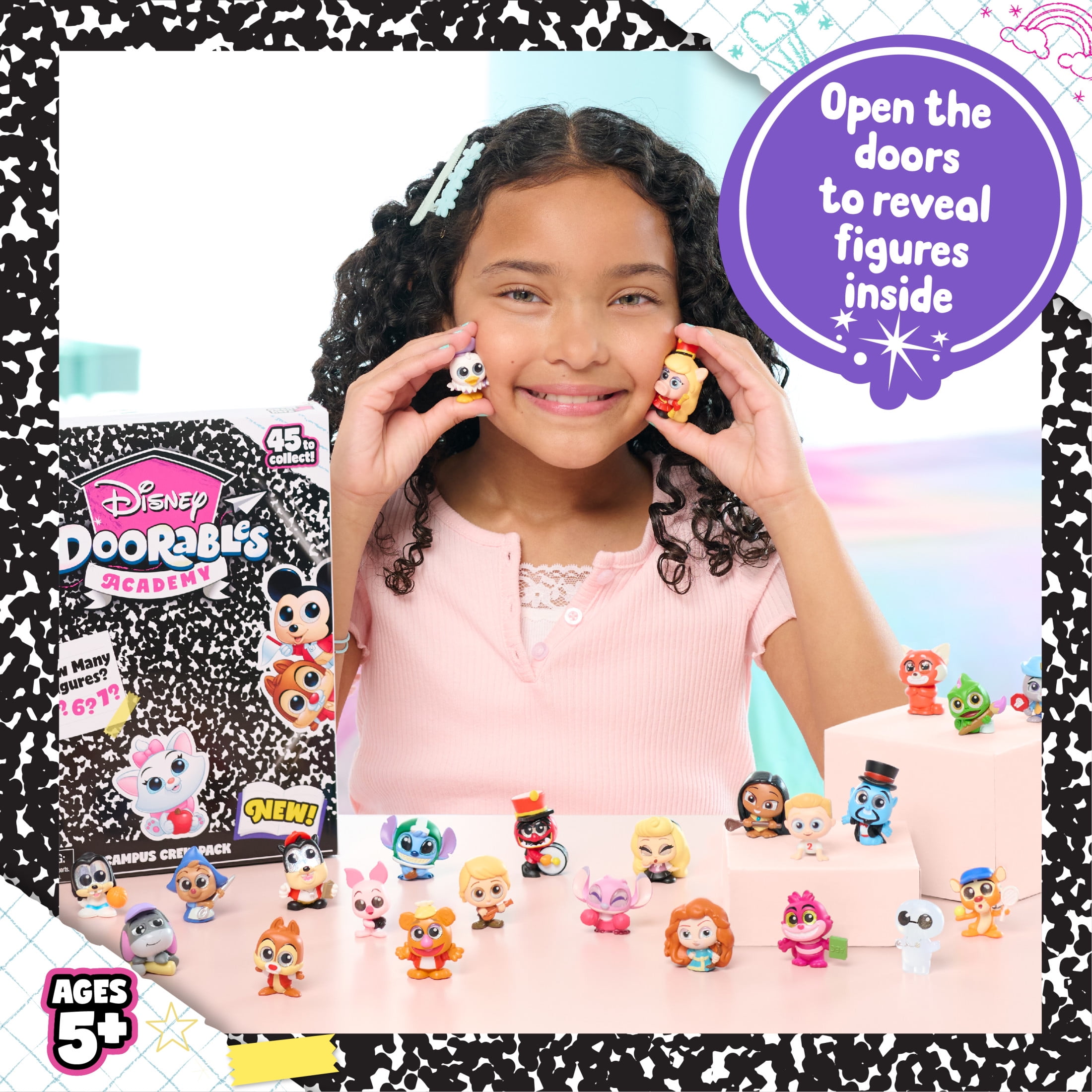 Disney Doorables NEW Academy Campus Crew Figure Pack, Collectible Blind Bag Figures, Styles May Vary, Kids Toys for Ages 5 up