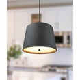 thumbnail image 4 of 14" W 2 Light Pendant Granite Gray Burlap Shade with Diffuser, Black Cord, 4 of 5