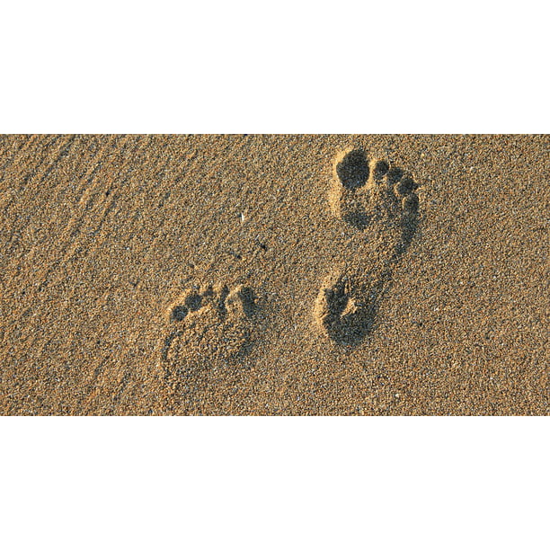 Footstep Feet Footprint Imprint Barefoot Sand-12 Inch By 18 Inch ...