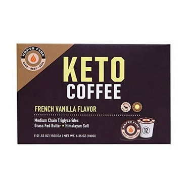Rapid Fire Ketogenic High Performance Keto Coffee Pods, Supports Energy and Metabolism, Supports Weight Loss, Ketogenic Diet, French Vanilla, 12 Single Serve K-Cup Pod