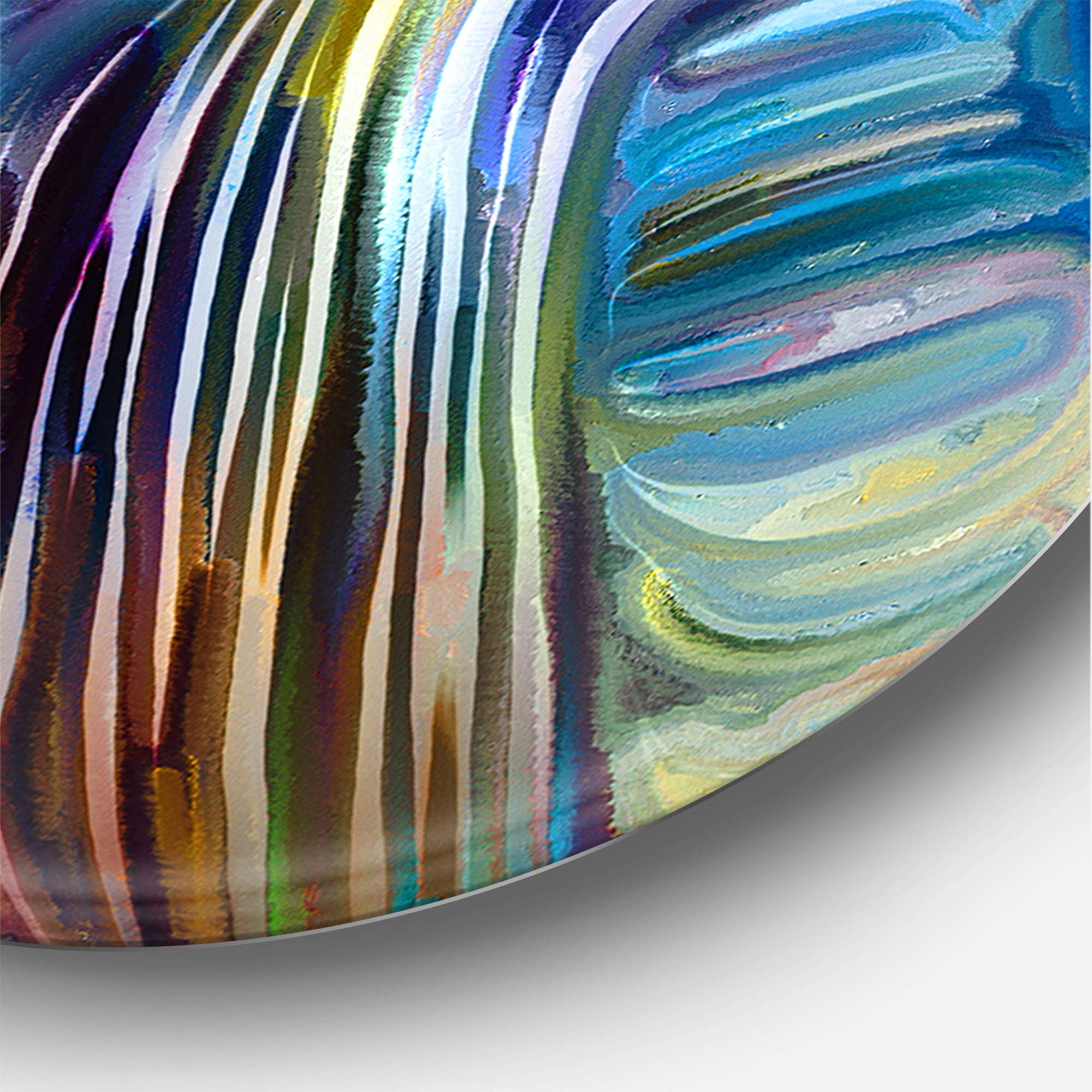 Designart 'Colour Spiral Fusion VI' Modern Circle Metal Wall Art 29x29 - Disc of 29