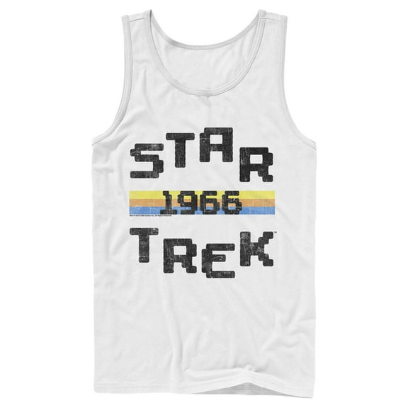 Men's Star Trek: The Original Series Retro Pixel 1966 Tank Top White Medium