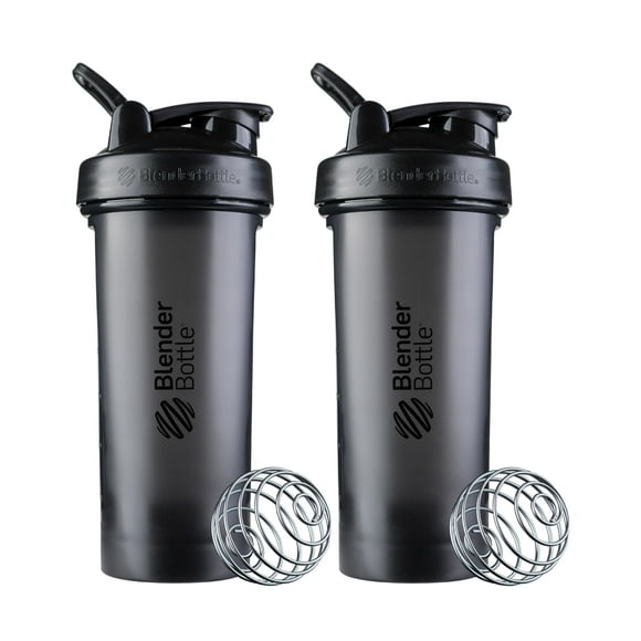 Shaker Bottle BlenderBottle Classic V2, 800 ml, negro, paquete de 2