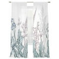 thumbnail image 6 of Retro Floral Botanical Sheer Curtains for Living Room Bedroom Watercolor Flower Sheer Curtains 108 Inch Long 2 Panels Set Light Filtering Curtain Window Treatments Drapes for Dining Room, 6 of 6