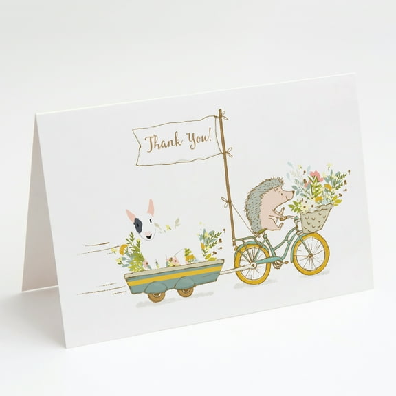 Bull Terrier White Patch Greeting Cards and Envelopes Pack of 8