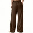 thumbnail image 5 of CFMDUC Women's Work Dress Pants High Waisted Wide Leg Linen Pants Casual Business Slacks Palazzo Trousers with Pockets Brown M, 5 of 9
