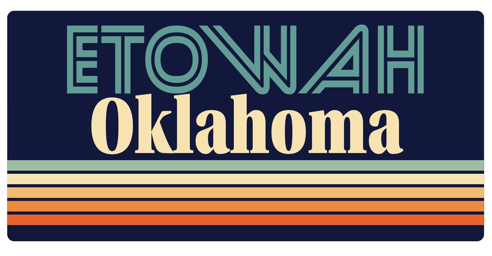 Etowah Arkansas 5 x 2.5Inch Vinyl Decal Sticker Retro Design