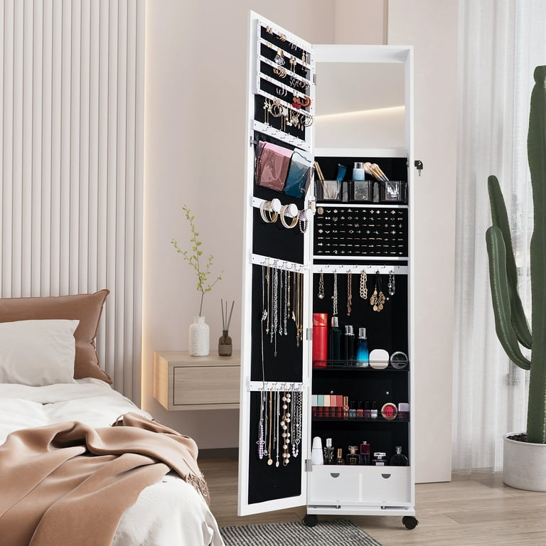 Costway Door Mounted Mirrored Jewelry Storage