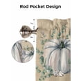 thumbnail image 5 of Fall Thanksgiving Valances for Windows White Green Pumpkins Leaves Linen Texture Kitchen Valance Curtain Rod Pocket Small Curtains for Cafe Bathroom Laundry Basement 54" x 18", 5 of 8