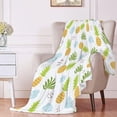 thumbnail image 2 of Pineapple Print Fleece Flannel Lightweight Blankets Plush Microfiber Bedding Throw Blanket for Couch and Bed 40"x30" for Pet, 2 of 6