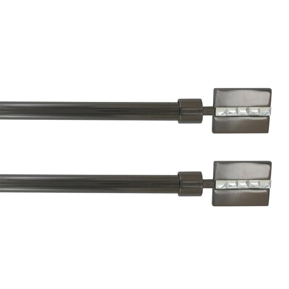 2 Pack Adjustable 5/8" Single Window Curtain Rod 50" to 82" Graphite