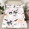 thumbnail image 2 of Castle Fairy Kawaii Ghost Girl 3pcs Twin Sheet Sets,Halloween Skull Twin Fitted Sheet,Cute Bowknot Breathable Flat Sheet,Luxury Bedroom Decor, 2 of 7