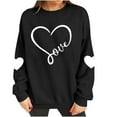thumbnail image 5 of Itsame Long Sleeve Heart T-Shirts Women's Valentine's Sweatshirt Loose Crew Neck Tops Black Size L, 5 of 10
