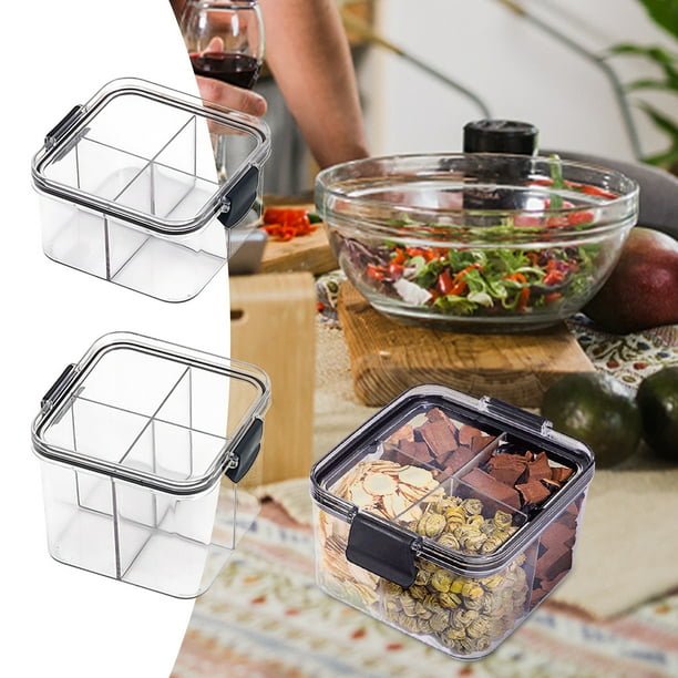 Recipiente hermético para almacenar cereales con tapas - Organizador de despensa transparente de 460 ml y 700 ml para harina, azúcar, arroz, pasta y aperitivos